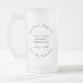 Taza De Cristal Esmerilado Gran Maestro Masónico