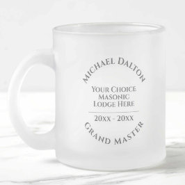 Taza De Cristal Esmerilado Gran Master Masonic Frosted Glass Coffee Mug