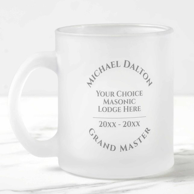 Taza De Cristal Esmerilado Gran Master Masonic Frosted Glass Coffee Mug (Subido por el creador)