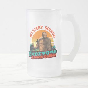 Taza De Cristal Esmerilado Gran misterio del café de Bigfoot resuelto Humor