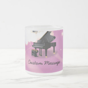 Taza De Cristal Esmerilado Gran Piano - Escarcha Rosa