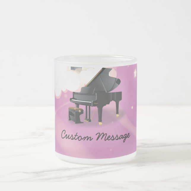 Taza De Cristal Esmerilado Gran Piano - Escarcha Rosa (Centro)