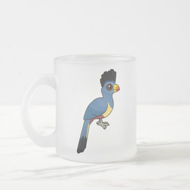 Taza De Cristal Esmerilado Gran Turaco Azul (Izquierda)