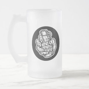 Taza De Cristal Esmerilado Granada de Mano al Estilo de Cómics