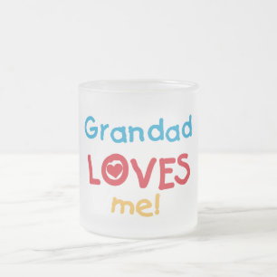 Taza De Cristal Esmerilado Grandad me ama camisetas y regalos