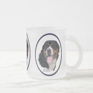 Taza De Cristal Esmerilado Grandes regalos de perro de montaña suizo