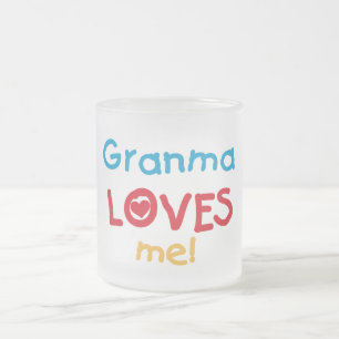 Taza De Cristal Esmerilado Granma me ama camisetas y regalos