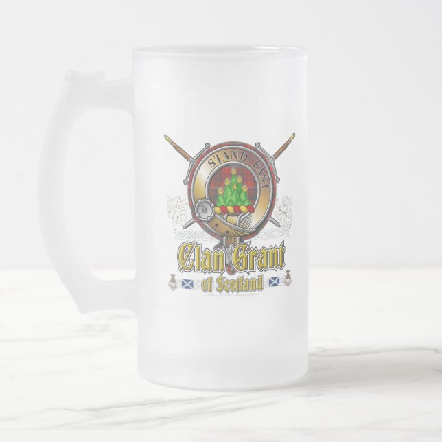 Taza De Cristal Esmerilado Grant Clan Badge (Izquierda)