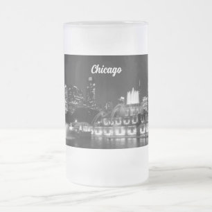 Taza De Cristal Esmerilado Grant Park Chicago Grayscale Frosted Mug