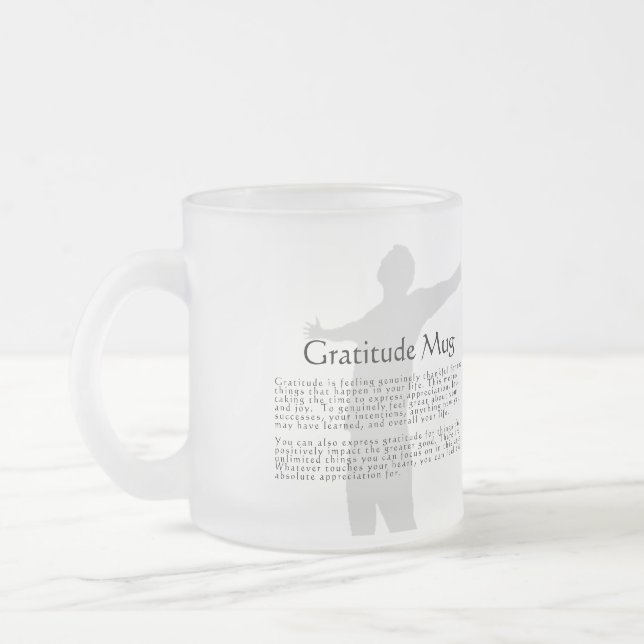 Taza De Cristal Esmerilado Gratitud (Izquierda)