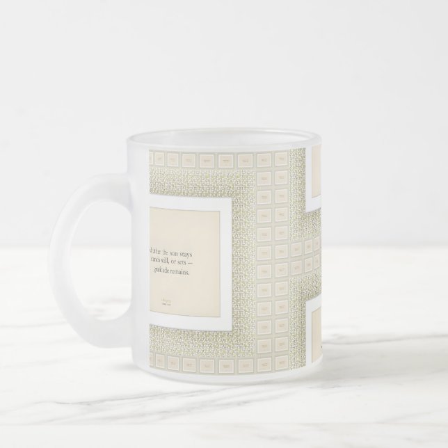 Taza De Cristal Esmerilado Gratitude Remains™: Love & Presence | Reflective Q (Izquierda)