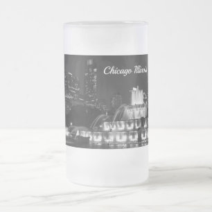 Taza De Cristal Esmerilado Grayscale Frost Mug de Chicago Grant Park