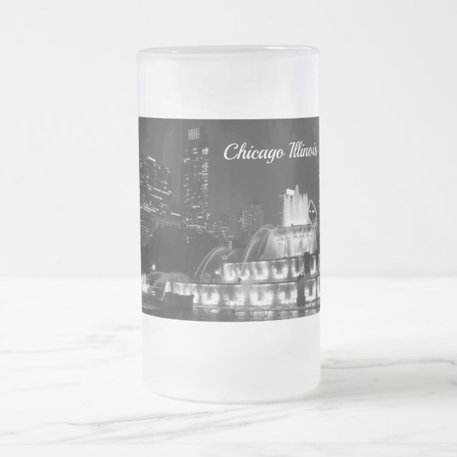 Taza De Cristal Esmerilado Grayscale Frost Mug de Chicago Grant Park (Centro)