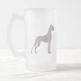 Taza De Cristal Esmerilado Great Dane in Pastel Colors