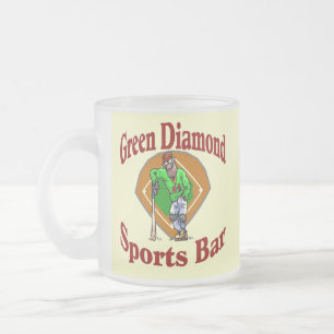 Taza De Cristal Esmerilado Green Diamon Sports Bar