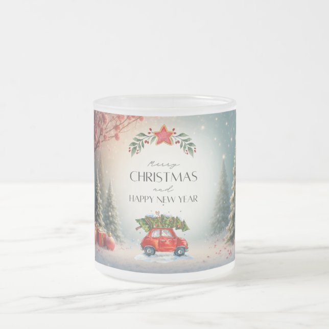 Taza De Cristal Esmerilado Green&red festive Christmas mug2025 (Centro)