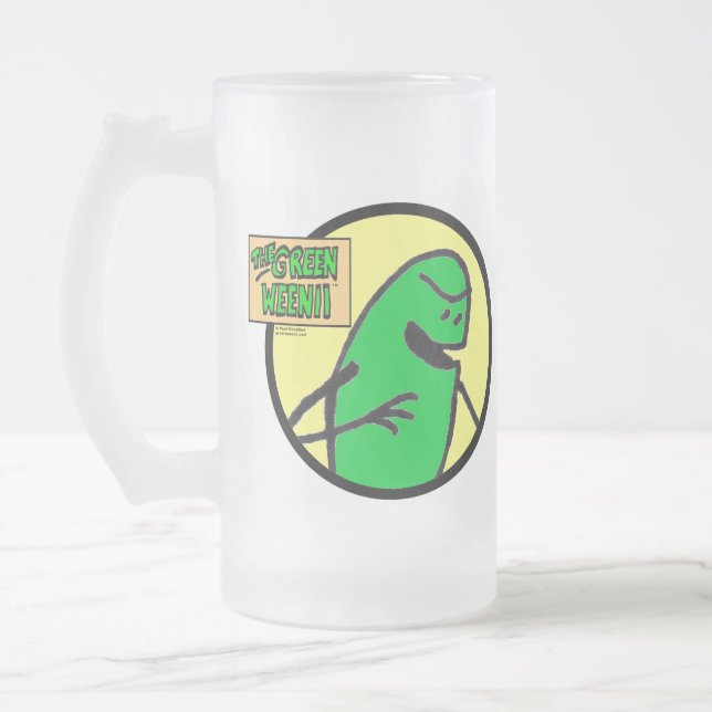 Taza De Cristal Esmerilado Green Weenii Beer Mug (Izquierda)