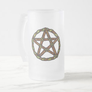 Taza De Cristal Esmerilado Green Witch Pentacle Nature Wicca