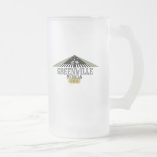 Taza De Cristal Esmerilado Greenville MI - Airport Runway