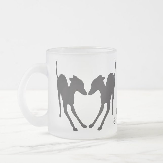 Taza De Cristal Esmerilado Greyhounds de Italia (Izquierda)
