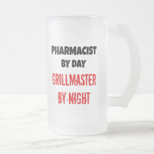 Taza De Cristal Esmerilado Grillmaster Pharmacist