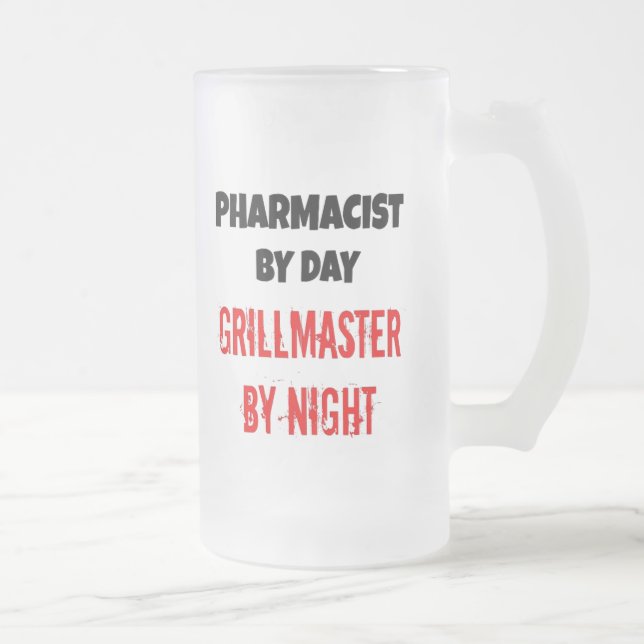 Taza De Cristal Esmerilado Grillmaster Pharmacist (Derecha)