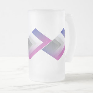 Taza De Cristal Esmerilado Gris azul de Fuchsia