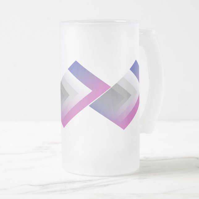 Taza De Cristal Esmerilado Gris azul de Fuchsia (Anverso derecho)