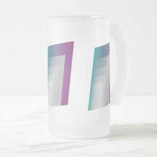 Taza De Cristal Esmerilado gris magenta verde azulado