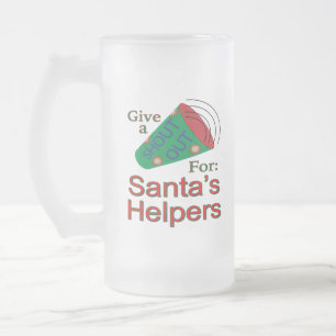 Taza De Cristal Esmerilado Gritos a los ayudantes de Santa Claus