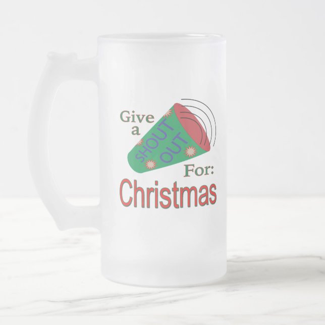 Taza De Cristal Esmerilado Gritos para Navidades (Izquierda)