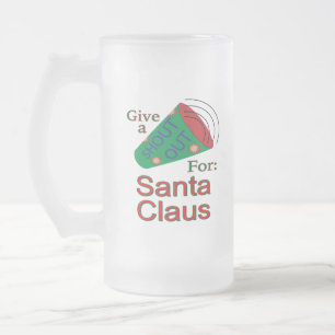 Taza De Cristal Esmerilado Gritos para Santa Claus