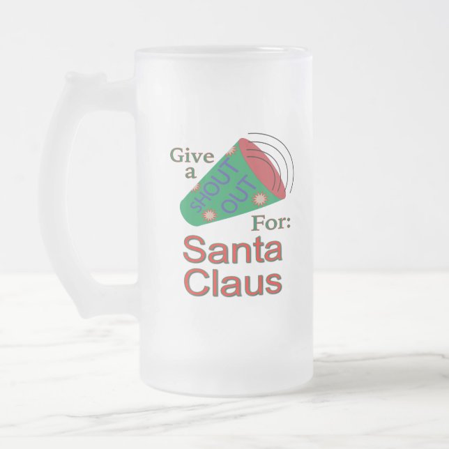 Taza De Cristal Esmerilado Gritos para Santa Claus (Izquierda)