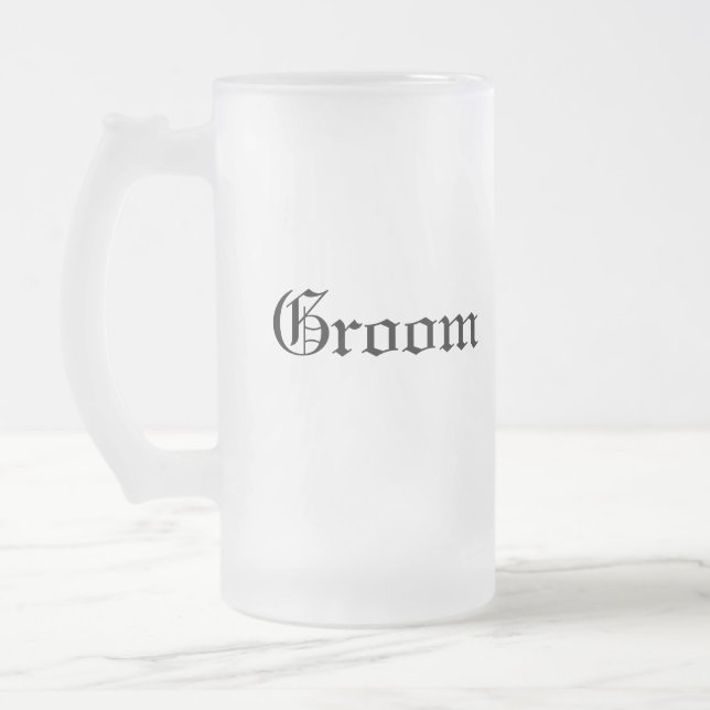 Taza De Cristal Esmerilado Groom Mug (Izquierda)