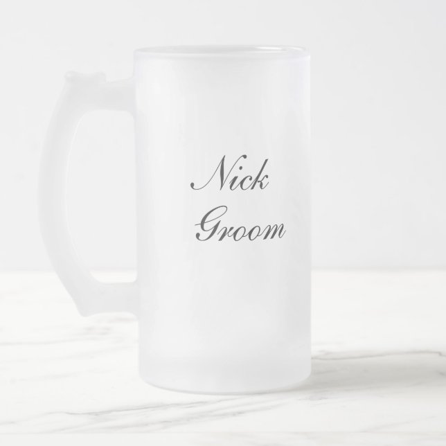Taza De Cristal Esmerilado Groom Mug personalizado (Izquierda)