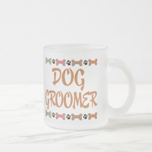 Taza De Cristal Esmerilado Groomer lindo del perro del empleo del mascota