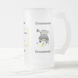 Taza De Cristal Esmerilado Groomsman Glass Beer Mug