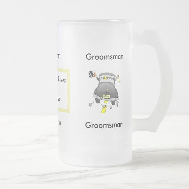 Taza De Cristal Esmerilado Groomsman Glass Beer Mug (Derecha)