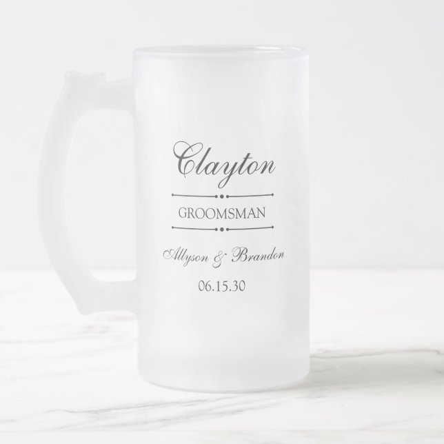 Taza De Cristal Esmerilado Groomsman personalizado (Izquierda)