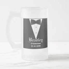 Taza De Cristal Esmerilado Groomsmen Personalizado Personalizado O Mejor Rega