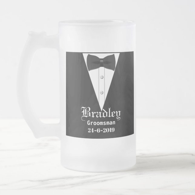 Taza De Cristal Esmerilado Groomsmen Personalizado Personalizado O Mejor Rega (Izquierda)