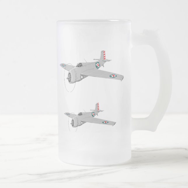 Taza De Cristal Esmerilado Grumman Wildcat F4F, 1942 (Derecha)