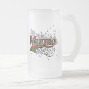 Taza De Cristal Esmerilado Grunge del tartán de Munro