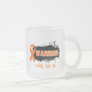 Taza De Cristal Esmerilado Grunge - GUERRERO - cáncer (anaranjado) del riñón
