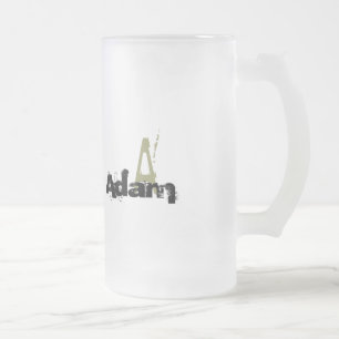 Taza De Cristal Esmerilado Grunge Monogrammed