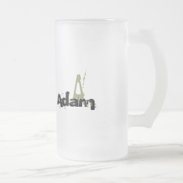 Taza De Cristal Esmerilado Grunge Monogrammed (Derecha)