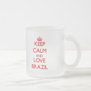 Taza De Cristal Esmerilado Guarde la calma y ame el Brasil
