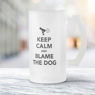 Taza De Cristal Esmerilado Guarde la calma y culpe el perro