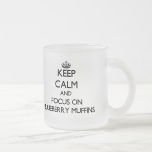 Taza De Cristal Esmerilado Guarde la calma y el foco en los molletes del