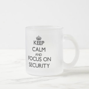 Taza De Cristal Esmerilado Guarde la calma y el foco en seguridad